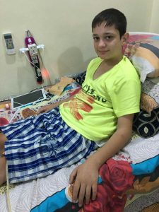 Shot by ISIS while getting groceries for his family, Mohammed was taken to a secure medical facility where he is under medical care and is undertaking physical therapy.