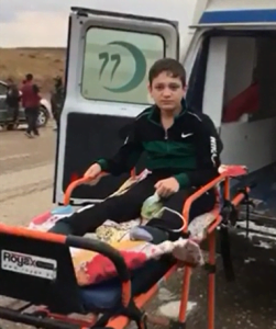 Wounded by an ISIS sniper, Mohammed clears the final Iraqi Army checkpont en route to finally getting medical care.