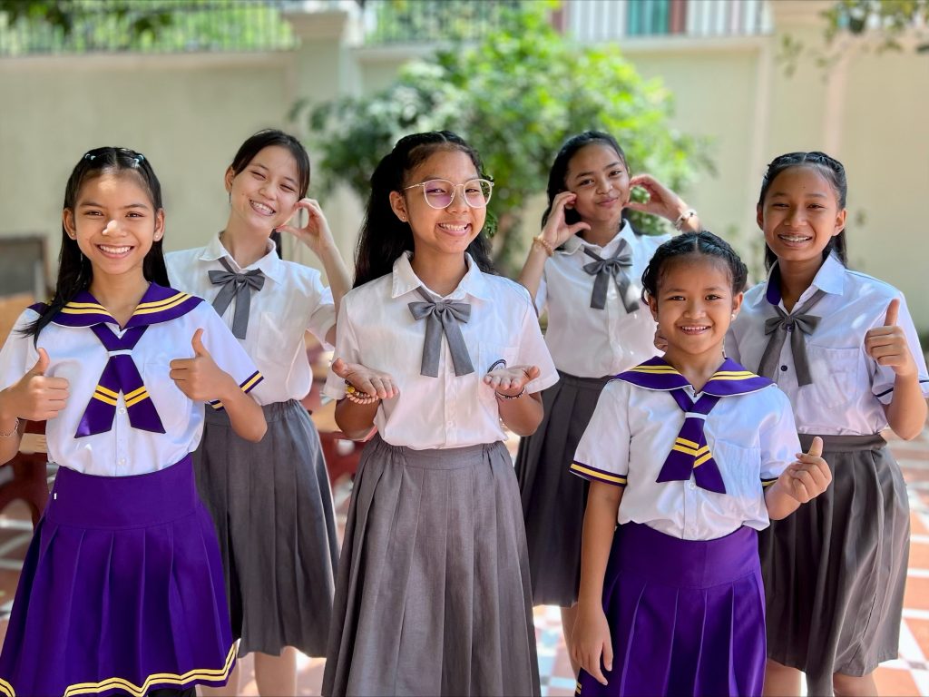 House of Refuge girls in their school uniforms