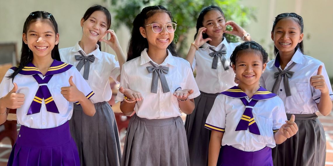 House of Refuge girls in their school uniforms